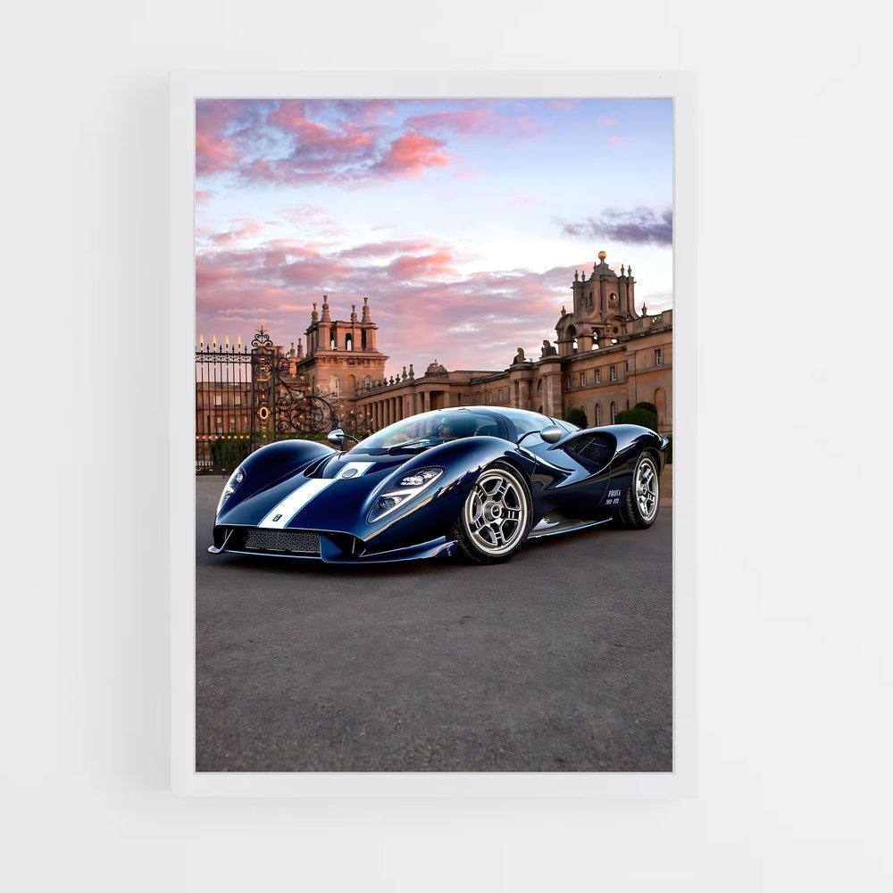 Poster Supercar et Château – affiche De Tomaso (vue 3)
